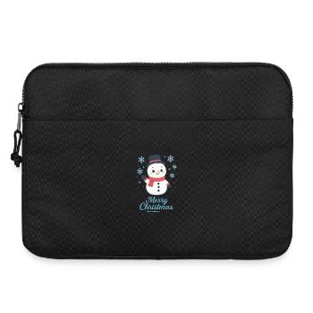 Schneemann mit Schal – Merry Christmas - Laptoptasche 15" - Schwarz - Vorne