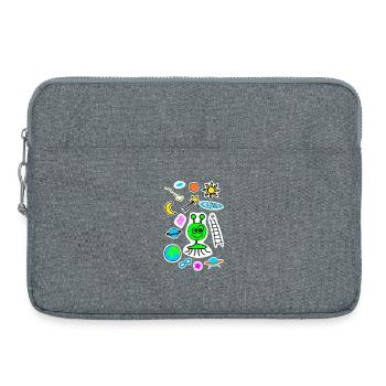 Space doodle - Laptop bag 15" - heather grey - Front