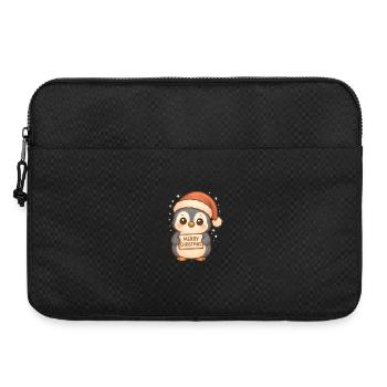 Snow Penguin Christmas Greeting - Laptop bag 15" - black - Front