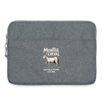 Reiten auf einem Pferd, weil Gewalt falsch ist - Laptoptasche 15" - Grau meliert - Vorne