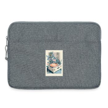 Retro Bloom Vinyl Traum - Laptoptasche 15" - Grau meliert - Vorne