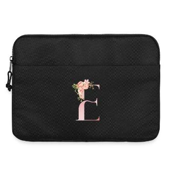 Monogramme floral pastel E - Sacoche pour ordinateur portable 15 pouces - noir - Devant