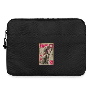 Neon-Mecha unter rosa japanischen Nachrichten - Laptoptasche 15" - Schwarz - Vorne