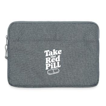 Nimm die Rote Pille - Laptoptasche 15" - Grau meliert - Vorne
