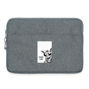 Nice Ass – Lustiges Esel Poster mit Humor - Laptoptasche 15" - Grau meliert - Vorne