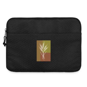 Wheat Ears Line Art – Nature Motif - Laptop bag 15" - black - Front