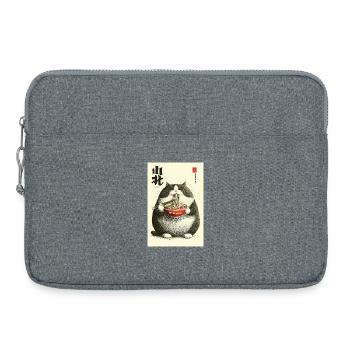 Ramen Chats Chonky Ukiyo-e - Sacoche pour ordinateur portable 15 pouces - gris chiné - Devant