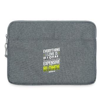 Everything I Love Illegal Expensive Blonde Men - Laptop bag 15" - heather grey - Front