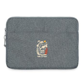Deep Hunting Underwater Shark Scene - Laptop bag 15" - heather grey - Front