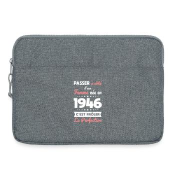 Née en 1946 – Frôler la perfection  - Sacoche pour ordinateur portable 15 pouces - gris chiné - Devant