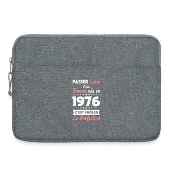 Née en 1976 – Frôler la perfection  - Sacoche pour ordinateur portable 15 pouces - gris chiné - Devant