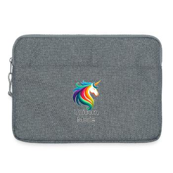 Einhorn Regenbogen – Unicorn Mode Design - Laptoptasche 15" - Grau meliert - Vorne
