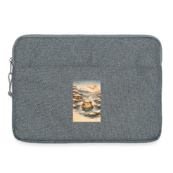 Onsen Capybara in the Winter Forest - Laptop bag 15" - heather grey - Front