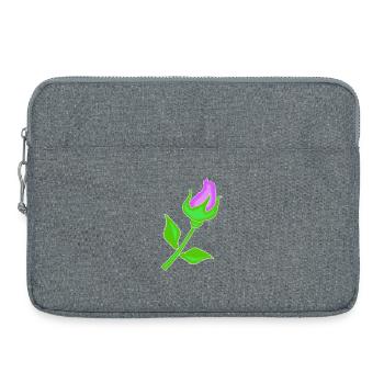 Rose in a purple shade - Laptop bag 15" - heather grey - Front