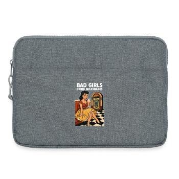 Pin-up des années 50 : Bad Girls boivent des milkshakes Rockabilly - Sacoche pour ordinateur portable 15 pouces - gris chiné - Devant