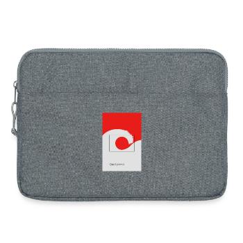 Quiet Power Japan Poster Minimal Welle Sonne - Laptoptasche 15" - Grau meliert - Vorne