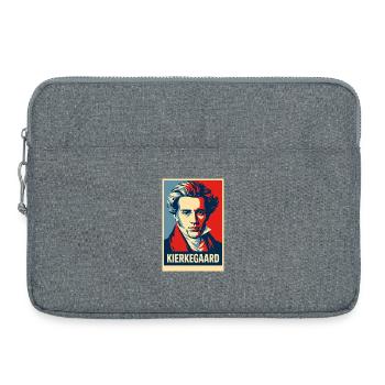 Kierkegaard Pop Art Portrait - Sacoche pour ordinateur portable 15 pouces - gris chiné - Devant