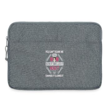 Du kannst mir keine Angst machen, ich bin Mutter | Lustiges Mama-Shirt - Laptoptasche 15" - Grau meliert - Vorne