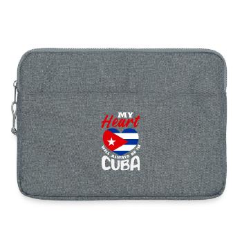 Cuba Pride & Home - Design du drapeau de Cuba - Sacoche pour ordinateur portable 15 pouces - gris chiné - Devant