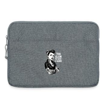 Rockabella Pin-Up: Outlaw Tattoo Girl & Lederjacke - Laptoptasche 15" - Grau meliert - Vorne