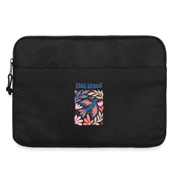 Free Spirit - Oiseau fleuri esthétique à motif bohème - Sacoche pour ordinateur portable 15 pouces - noir - Devant