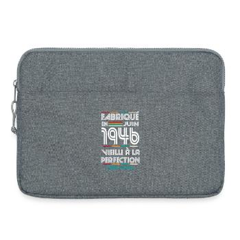Anniversaire 80 ans - Fabriqué en Juin 1946 - Sacoche pour ordinateur portable 15 pouces - gris chiné - Devant
