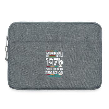 Anniversaire 50 ans - Fabriquée en Juin 1976 - Sacoche pour ordinateur portable 15 pouces - gris chiné - Devant