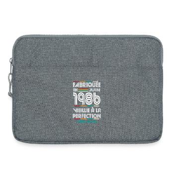 Anniversaire 40 ans - Fabriquée en Juin 1986 - Sacoche pour ordinateur portable 15 pouces - gris chiné - Devant