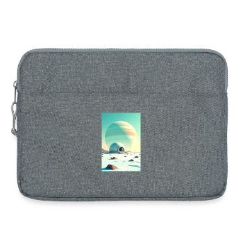 retro futuristic space landscapes 1960s aesthetic - Laptop bag 15" - heather grey - Front