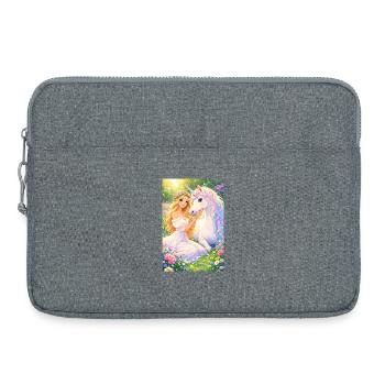 Rêves de licorne - Sacoche pour ordinateur portable 15 pouces - gris chiné - Devant