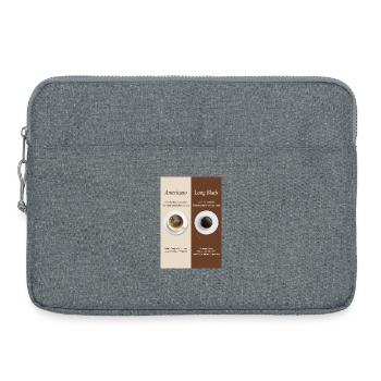 Americano vs Long Black Kaffee Poster - Laptoptasche 15" - Grau meliert - Vorne