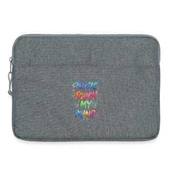 Musik Berühr meinen Geist Zitat Text Gemälde Druck - Laptoptasche 15" - Grau meliert - Vorne