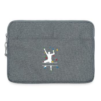 Climbing Wall Man White – Custom Climber - Laptop bag 15" - heather grey - Front