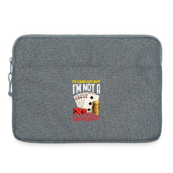 Don't Give Up Poker Casino Dice Card Game - Laptop bag 15" - heather grey - Front