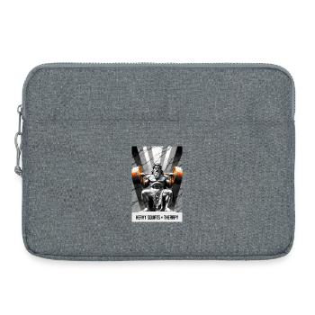 Squat Is My Therapy – Kniebeuge T-Shirt - Sacoche pour ordinateur portable 15 pouces - gris chiné - Devant