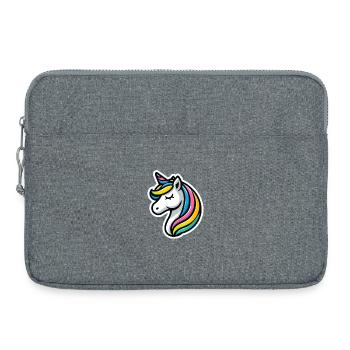 Licorne Bande Dessinée Dormir - Sacoche pour ordinateur portable 15 pouces - gris chiné - Devant