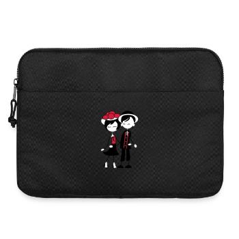 Süßes Schwarzwald Pärchen - Bollenhut & Tracht - Laptoptasche 15" - Schwarz - Vorne