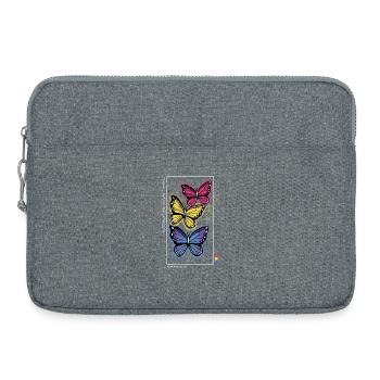 Colorful butterflies - Laptop bag 15" - heather grey - Front