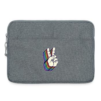 Paix Mondiale Signe de Paix Liberté Humanité - Sacoche pour ordinateur portable 15 pouces - gris chiné - Devant