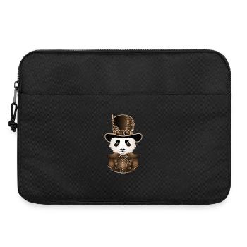 Panda Steampunk avec chapeau cylindre antique en sépia - Sacoche pour ordinateur portable 15 pouces - noir - Devant