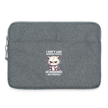 i don't like morning people Cat coffee - Laptop bag 15" - heather grey - Front