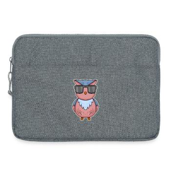 Eule mit Brille - Laptoptasche 15" - Grau meliert - Vorne