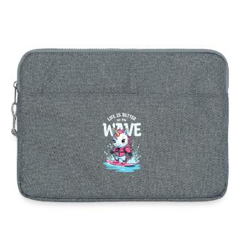 Wakeboard Einhorn - Laptoptasche 15" - Grau meliert - Vorne