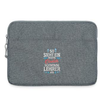 So sieht ein richtig cooler Schwimmlehrer aus - Laptoptasche 15" - Grau meliert - Vorne