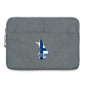 Fierté finlandaise, drapeau de la Finlande - Sacoche pour ordinateur portable 15 pouces - gris chiné - Devant