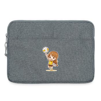 Little volleyball player - Laptop bag 15" - heather grey - Front
