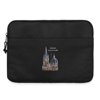 Cathédrale d’Aix-la-Chapelle, français, dessin à la main - Sacoche pour ordinateur portable 15 pouces - noir - Devant