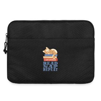 Sleeping cat and books - Laptop bag 15" - black - Front