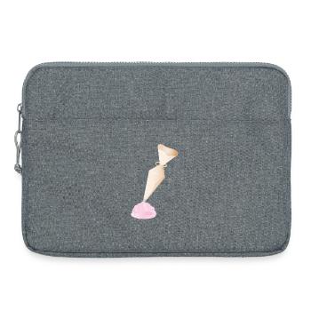 Douille crème avec garnitures roses - Sacoche pour ordinateur portable 15 pouces - gris chiné - Devant
