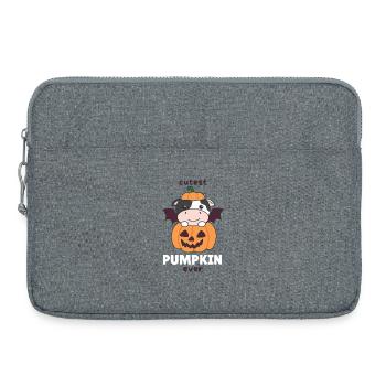 Vache citrouille d'Halloween, la citrouille la plus mignonne de tous les temps - Sacoche pour ordinateur portable 15 pouces - gris chiné - Devant